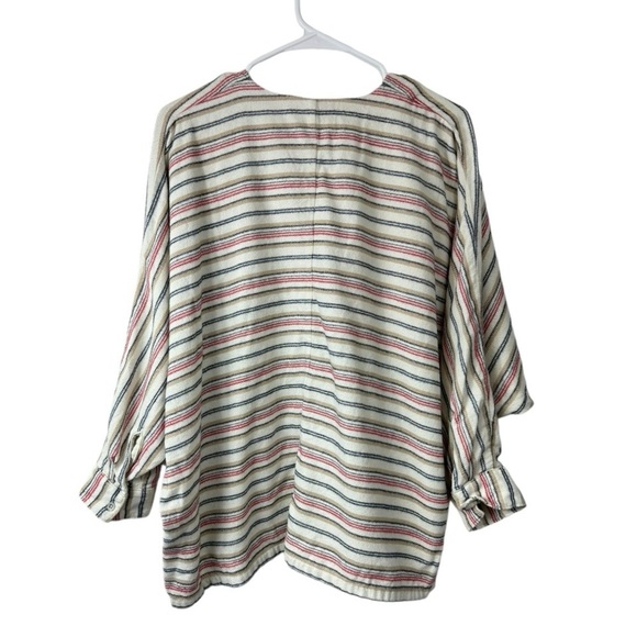 Woolrich Size Medium Striped Flannel Popover Shirt Poncho Style Dolman Sleeve - Picture 3 of 9